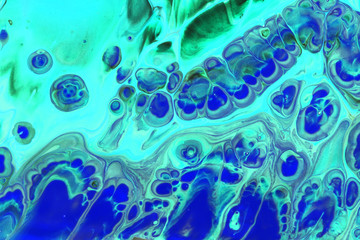 Abstraction of aquamarine paint