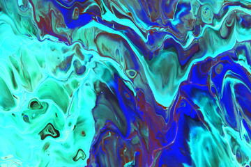 Abstraction of aquamarine paint
