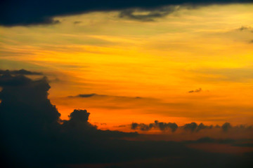 sunset heap cloud sunshine in dark sky soft cloud background