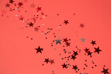 top view star shaped glitters abstract background