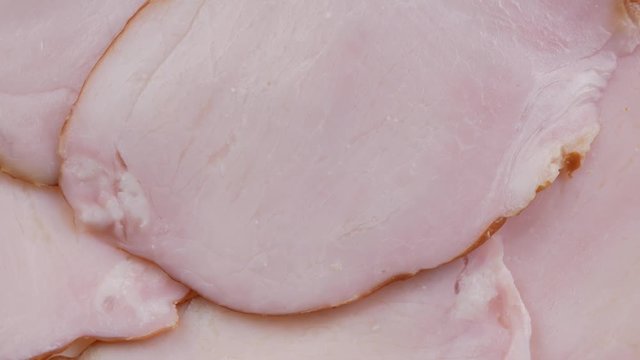 Sliced meat pieces, bacon, cold boiled pork, balyk