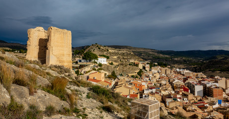 Obraz premium Town view from the caste of Jijona or Xixona in Alicante province