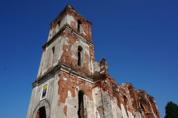 Ruins of church in Belaya Tserkov, Belarus