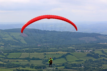 Paraglider in the Brecon Beacons, Wales