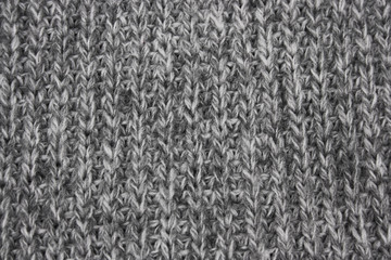 texture of a gray knitted  woolen cloth