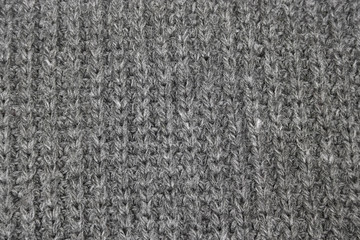 texture of a gray knitted  woolen cloth