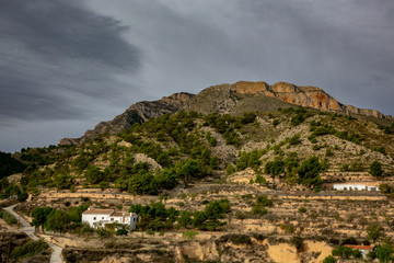 Fototapeta na wymiar Town view from the caste of Jijona or Xixona in Alicante province