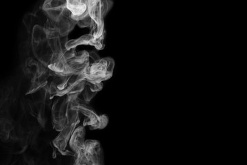 white smoke isolated on black background, abstract powder, water spray, Add smoke effect