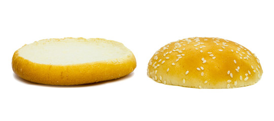 hamburger bread isolated on white background