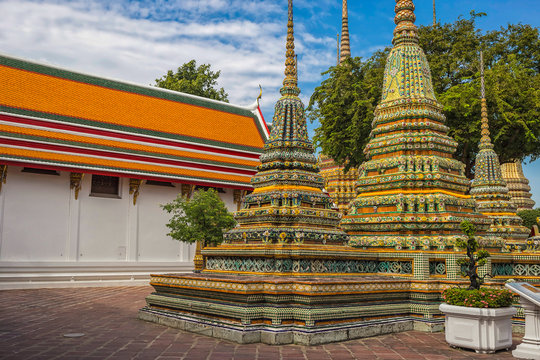 Wat pho is the beautiful temple in Bangkok, Thailand.