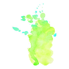 Color splash on white background. Abstract watercolor background.