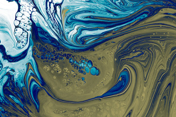 Blue Liquid marble abstract surfaces Design.