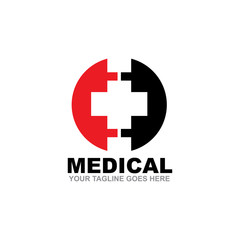 Obraz premium Medical and healthcare logo design vector template