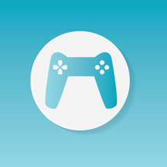 blue joystick icon- vector illustration