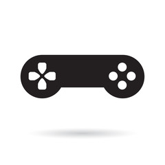 black joystick icon- vector illustration