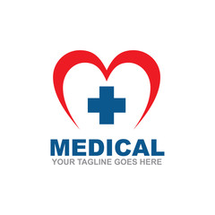 Obraz premium Medical and healthcare logo design vector template