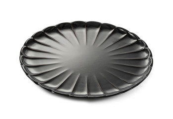 black plate isolated on white background