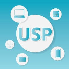 USP (Unique Selling Proposition) business concept- vector illustration