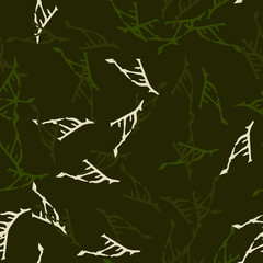 Forest camouflage of various shades of green and white colors
