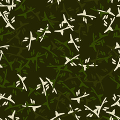 Forest camouflage of various shades of green and white colors