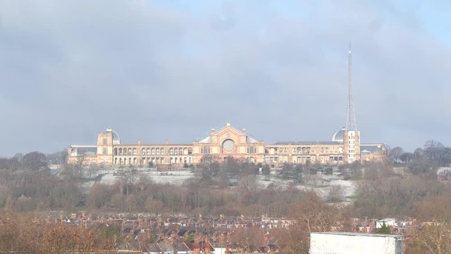 Alexandra Palace in the snow, Early morning Thaw in a London park