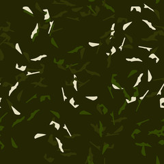 Forest camouflage of various shades of green and white colors
