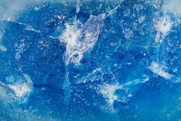 Blue ice with cracks and rifts