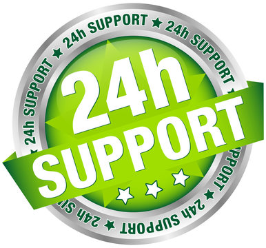 Button Banner "24h Support" Grün/Silber