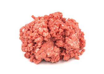Raw minced meat isolated on white background