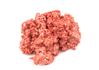 Raw minced meat isolated on white background