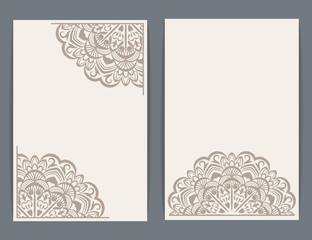 Cards with round floral ornaments