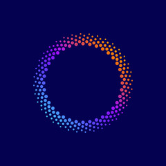 Modern Abstract Halftone Border Dots Logo