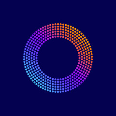 Modern Abstract Halftone Border Dots Logo