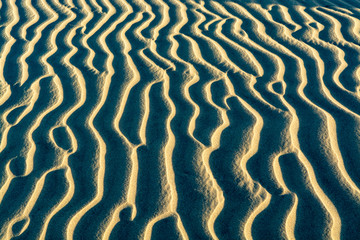 Background with sandy dune waves texture close up, copy space