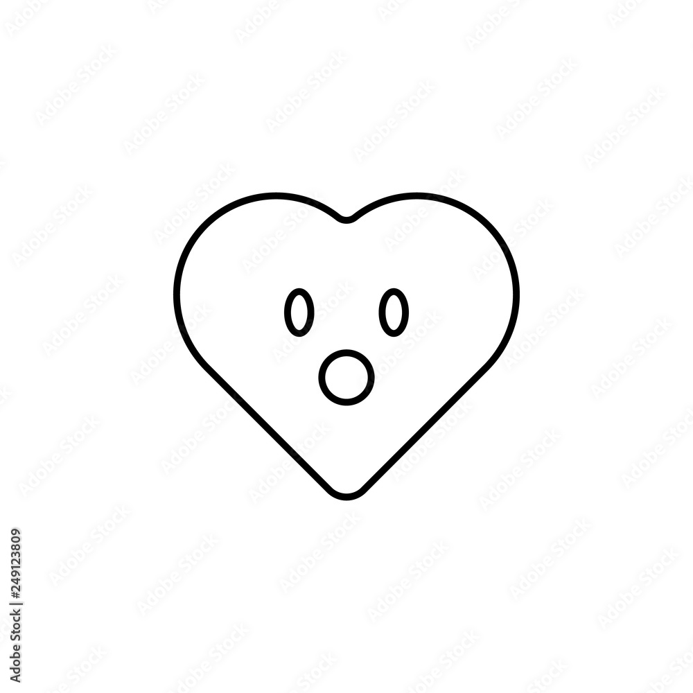 Poster amazed emoji icon. element of heart emoji for mobile concept and web apps illustration. thin line ic
