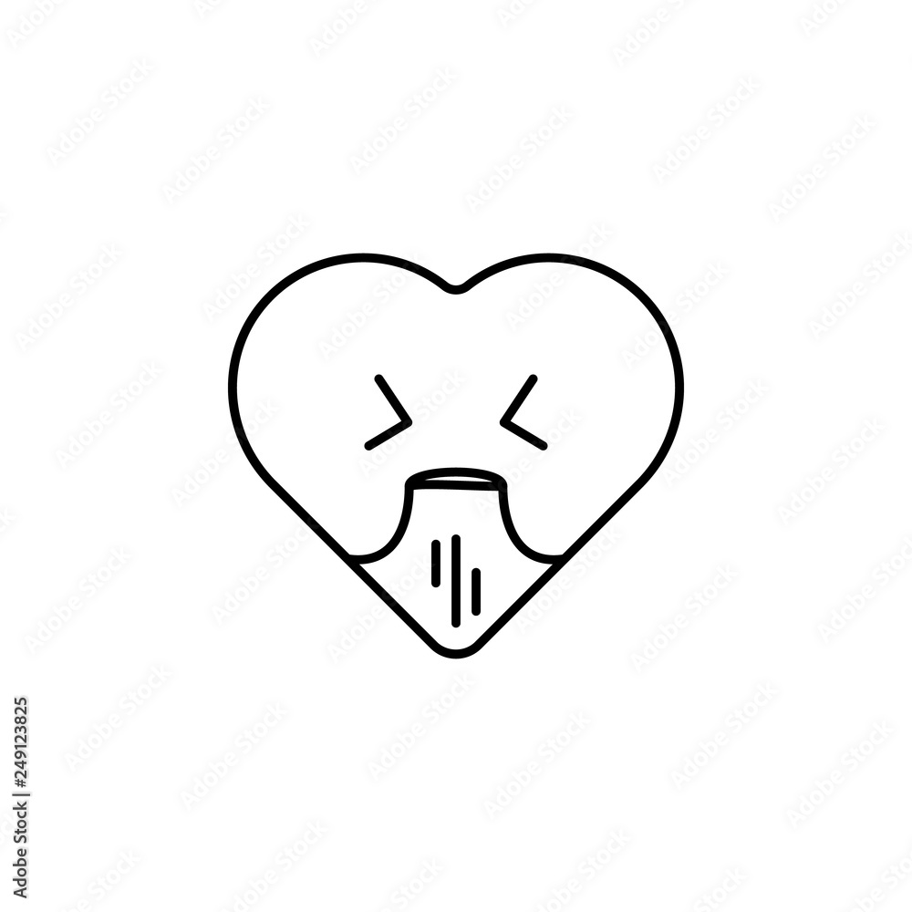 Poster drunk emoji icon. element of heart emoji for mobile concept and web apps illustration. thin line ico