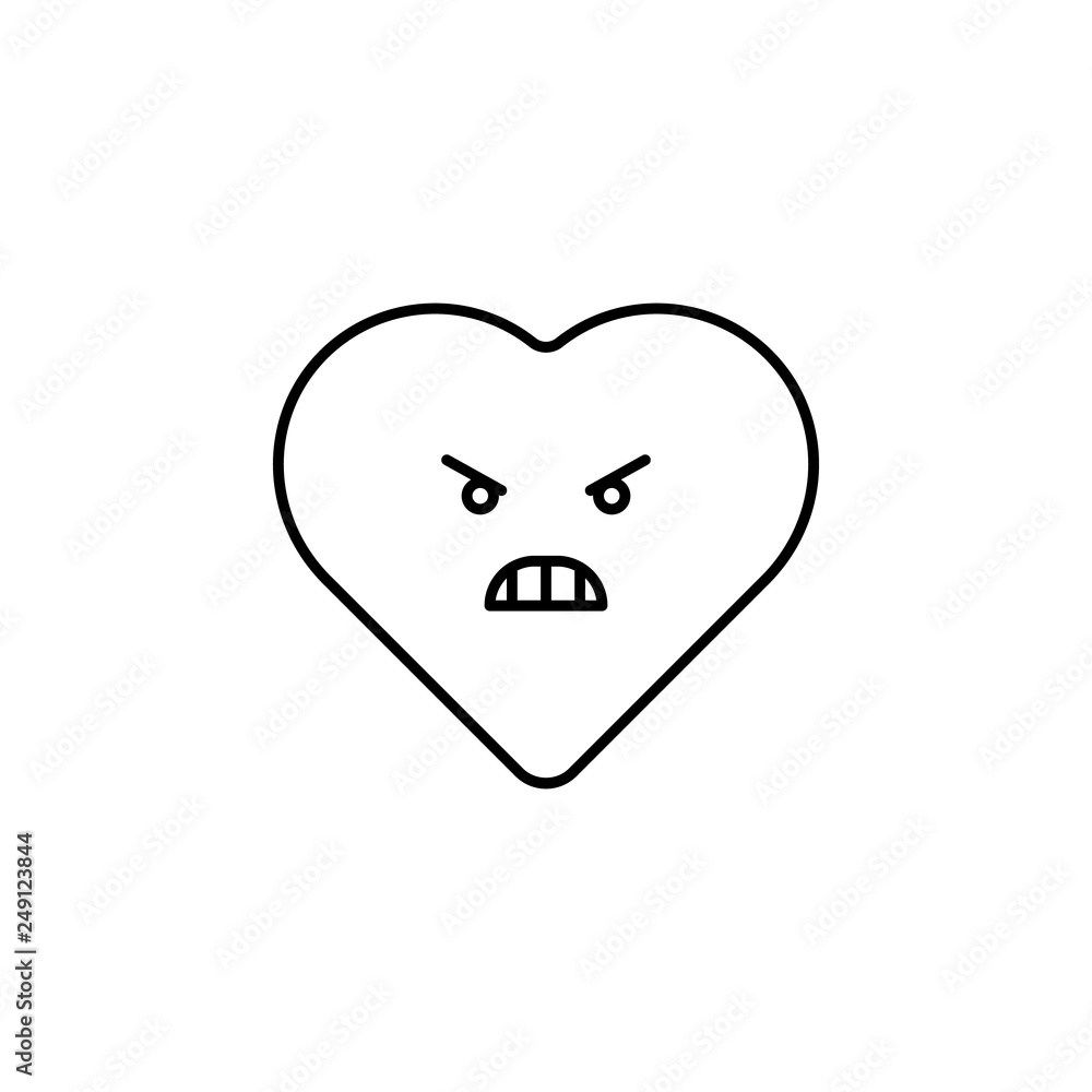Poster bad devil icon. element of heart emoji for mobile concept and web apps illustration. thin line icon 