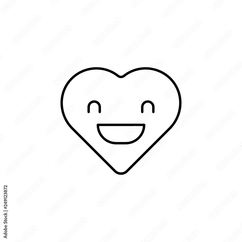Poster emoji excited icon. element of heart emoji for mobile concept and web apps illustration. thin line i