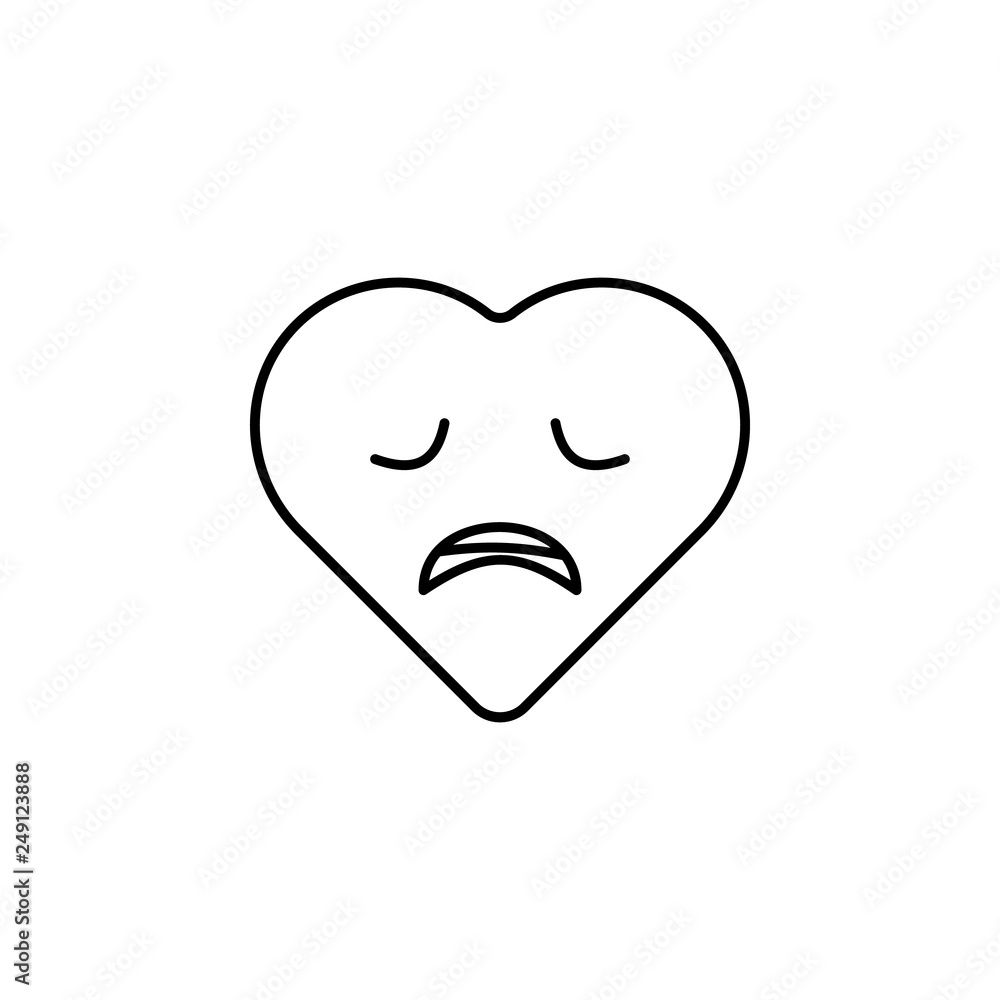Poster disappointed emoji icon. element of heart emoji for mobile concept and web apps illustration. thin l