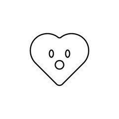 amazed emoji icon. Element of heart emoji for mobile concept and web apps illustration. Thin line icon for website design and development, app development