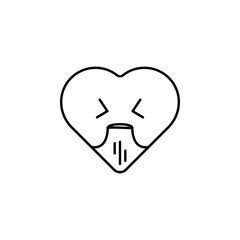 drunk emoji icon. Element of heart emoji for mobile concept and web apps illustration. Thin line icon for website design and development, app development