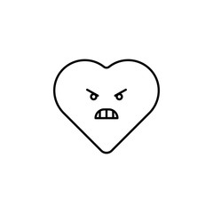 bad devil icon. Element of heart emoji for mobile concept and web apps illustration. Thin line icon for website design and development, app development