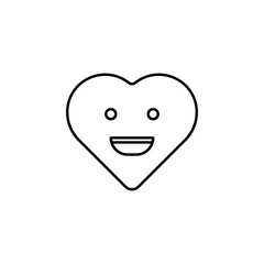 emoji grinning icon. Element of heart emoji for mobile concept and web apps illustration. Thin line icon for website design and development, app development
