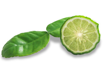 Bergamot (Citrus) isolated on White background this has Clipping path.
