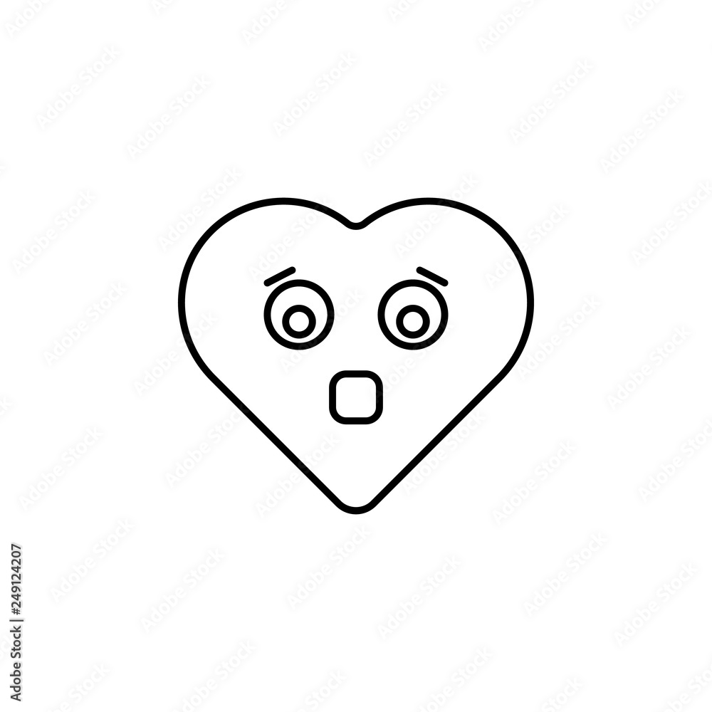 Poster afraid emoji icon. element of heart emoji for mobile concept and web apps illustration. thin line ic