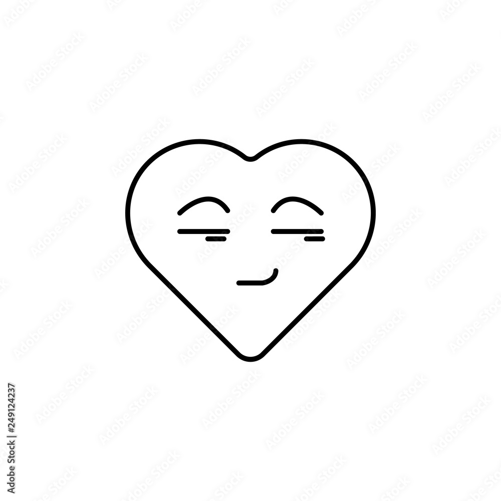 Poster cool emoji icon. element of heart emoji for mobile concept and web apps illustration. thin line icon