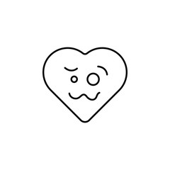 emoji nervous icon. Element of heart emoji for mobile concept and web apps illustration. Thin line icon for website design and development, app development