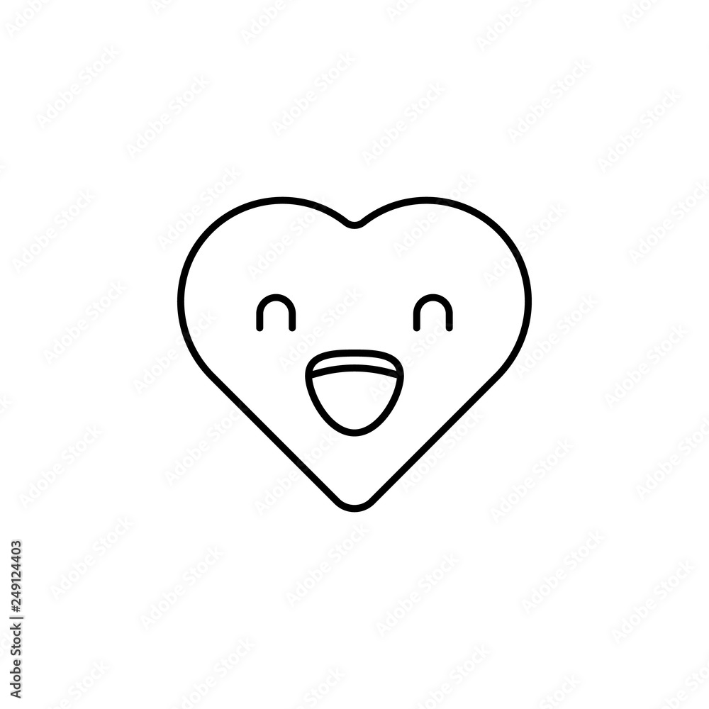 Poster emoji happy icon. element of heart emoji for mobile concept and web apps illustration. thin line ico