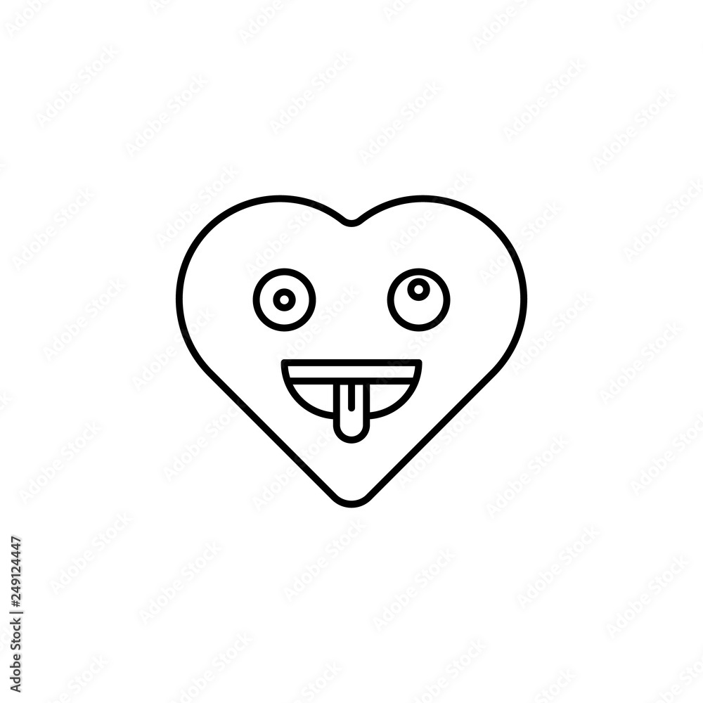 Poster crazy emoji icon. element of heart emoji for mobile concept and web apps illustration. thin line ico