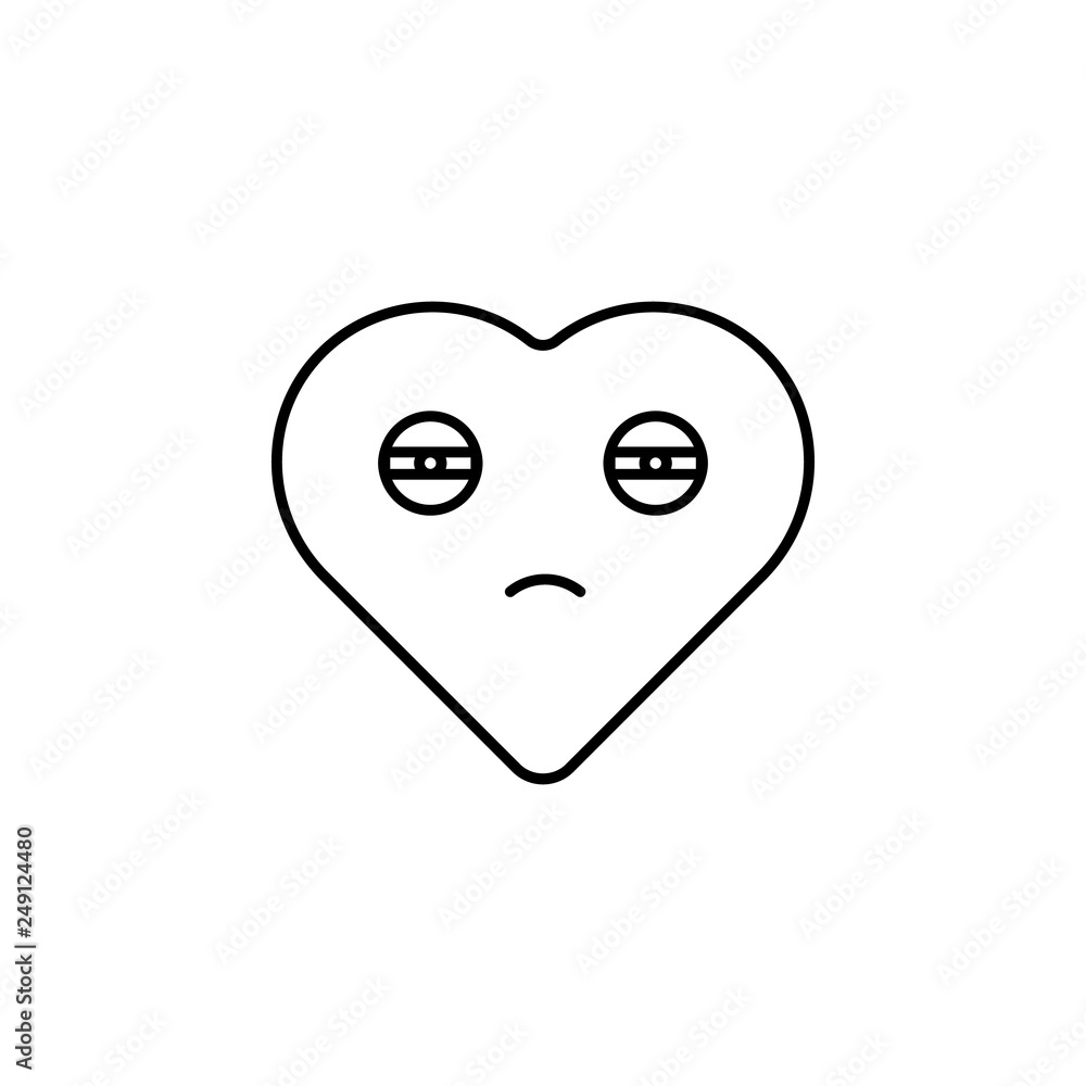 Poster bored emoji icon. element of heart emoji for mobile concept and web apps illustration. thin line ico